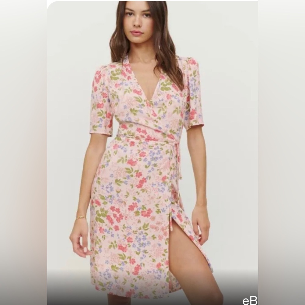 Reformation Floral Wrap Dress